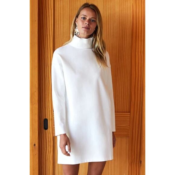 Emerson Fry EDIE TURTLENECK DRESS - IVORY PONTE - Picture 1 of 7
